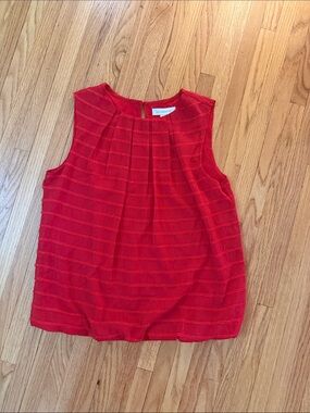 Liz Claiborne Bright Red Sleeveless Pleated Front Camisole